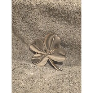 Vintage Gerity G48‎ Four Leaf Clover Shamrock Paperweight Engraved Silver Tone
